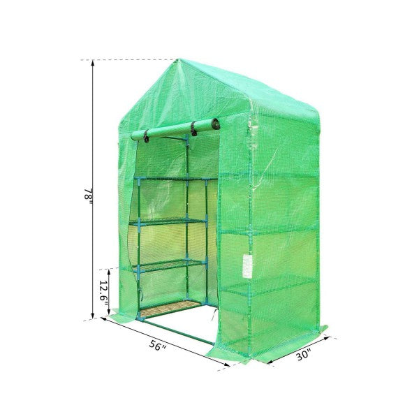 Portable 4-Tier Greenhouse with Shelves 56"x30"