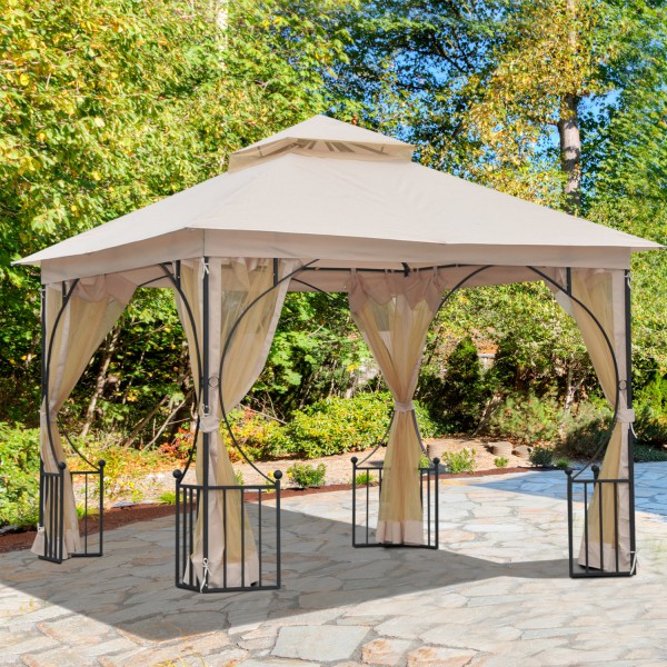 Outdoor Garden Gazebo Canopy with Mosquito Netting 10X10